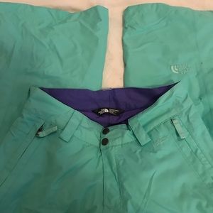 north face teal ski/snowboard pants